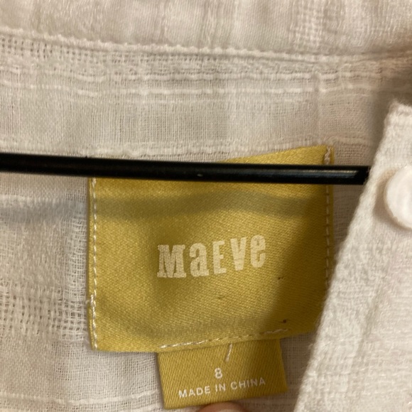 Anthropologie Maeve Ivory Peasant Top Beaded - Picture 4 of 8